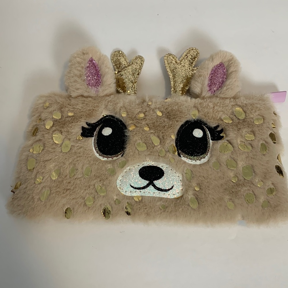 Justice Soft Deer Pouch Bag Make Up/Money/Travel Bag